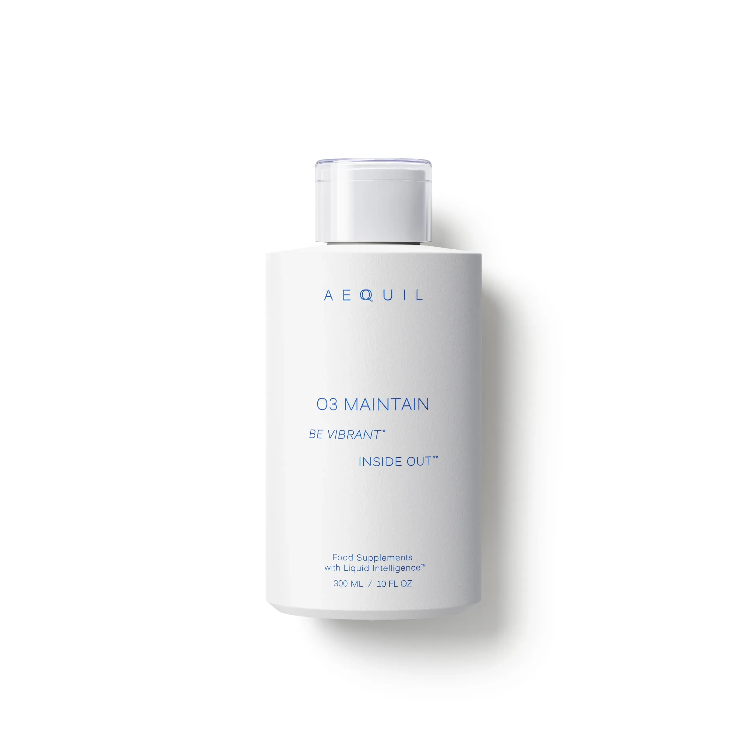 AEQUIL O3 Maintain Supplement bottles, 3D product rendering