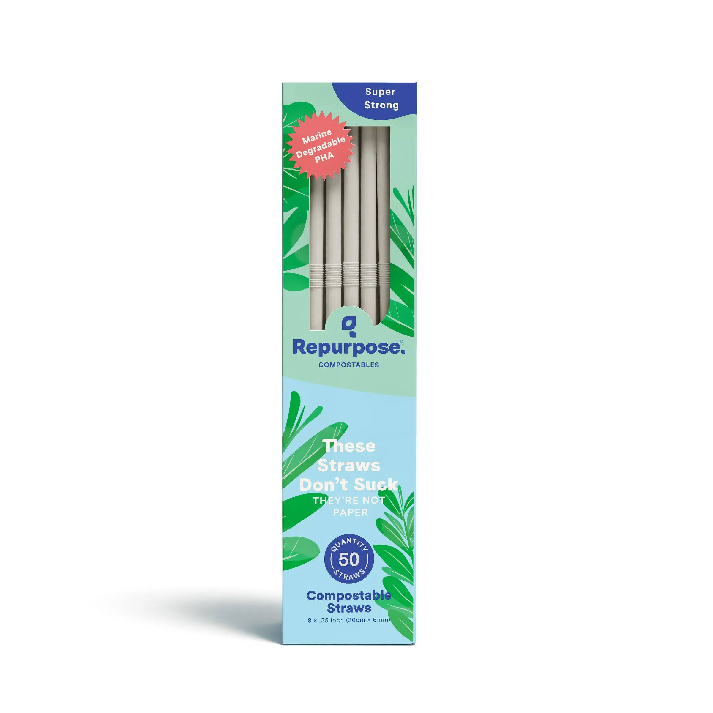 Repurpose Bendy Straws White Background Drop Shadow, 3D product rendering