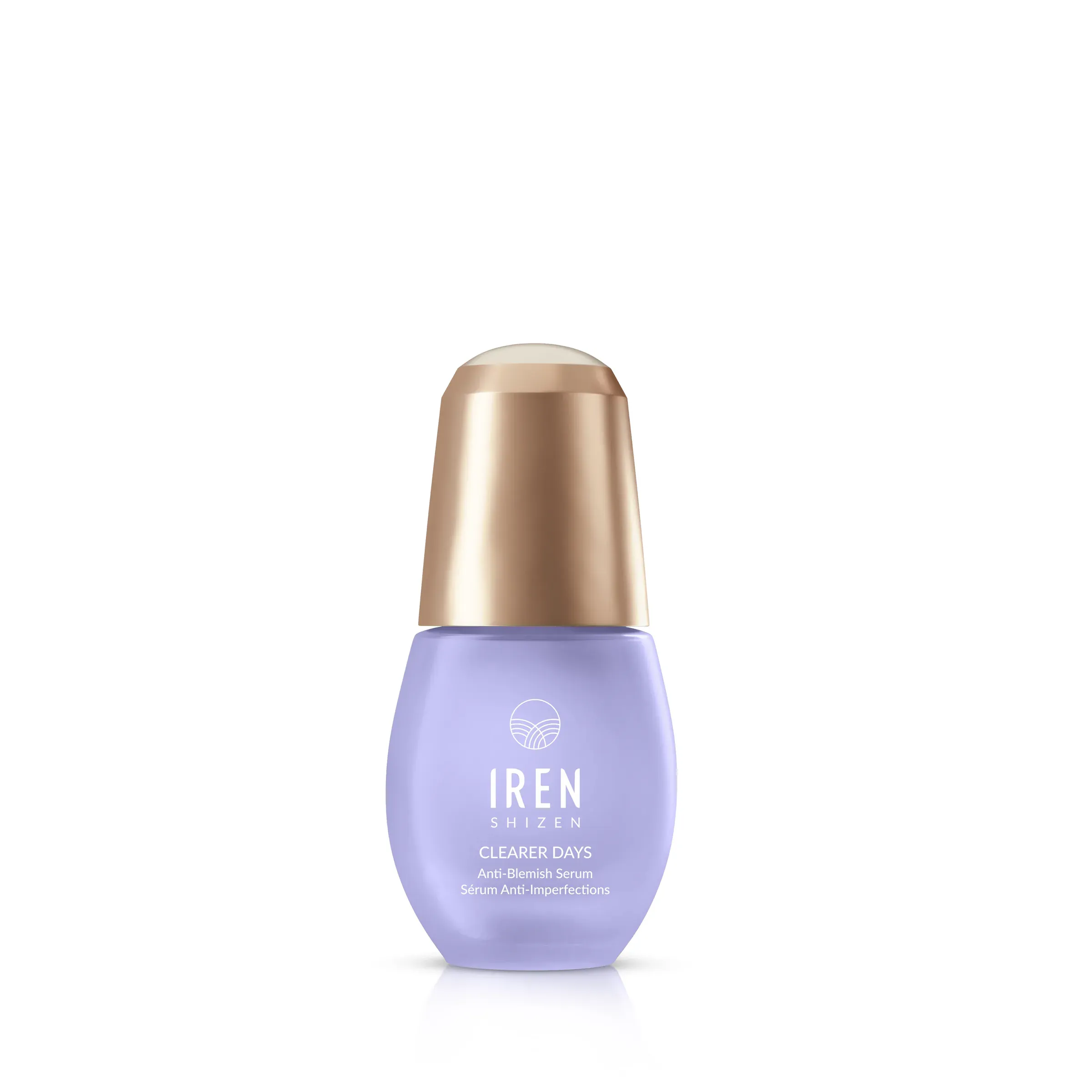 IREN Shizen Clearer Days Serums, large bottles, 3D product rendering