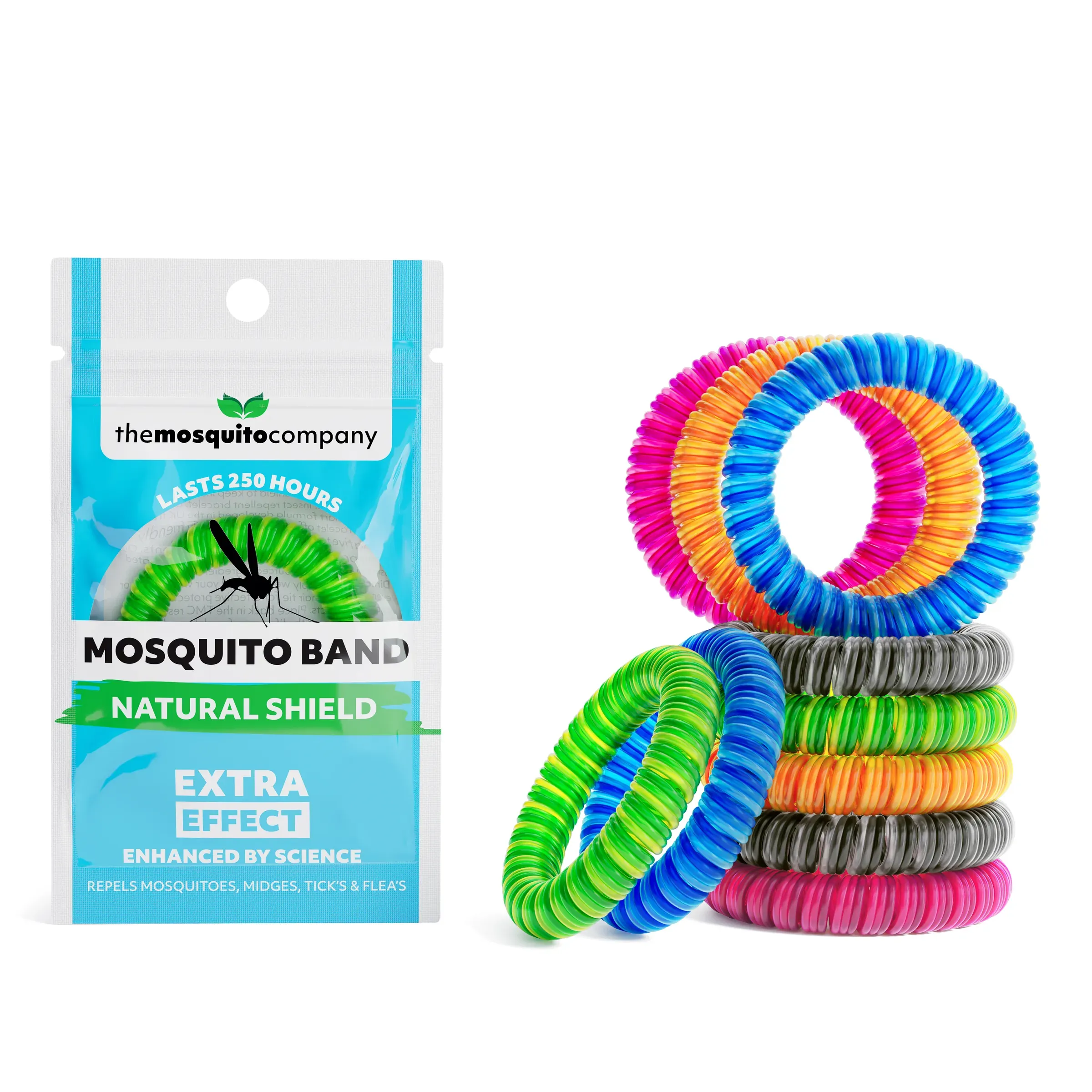 The Mosquito Company Color Plastic Spring Bands, 3D product rendering