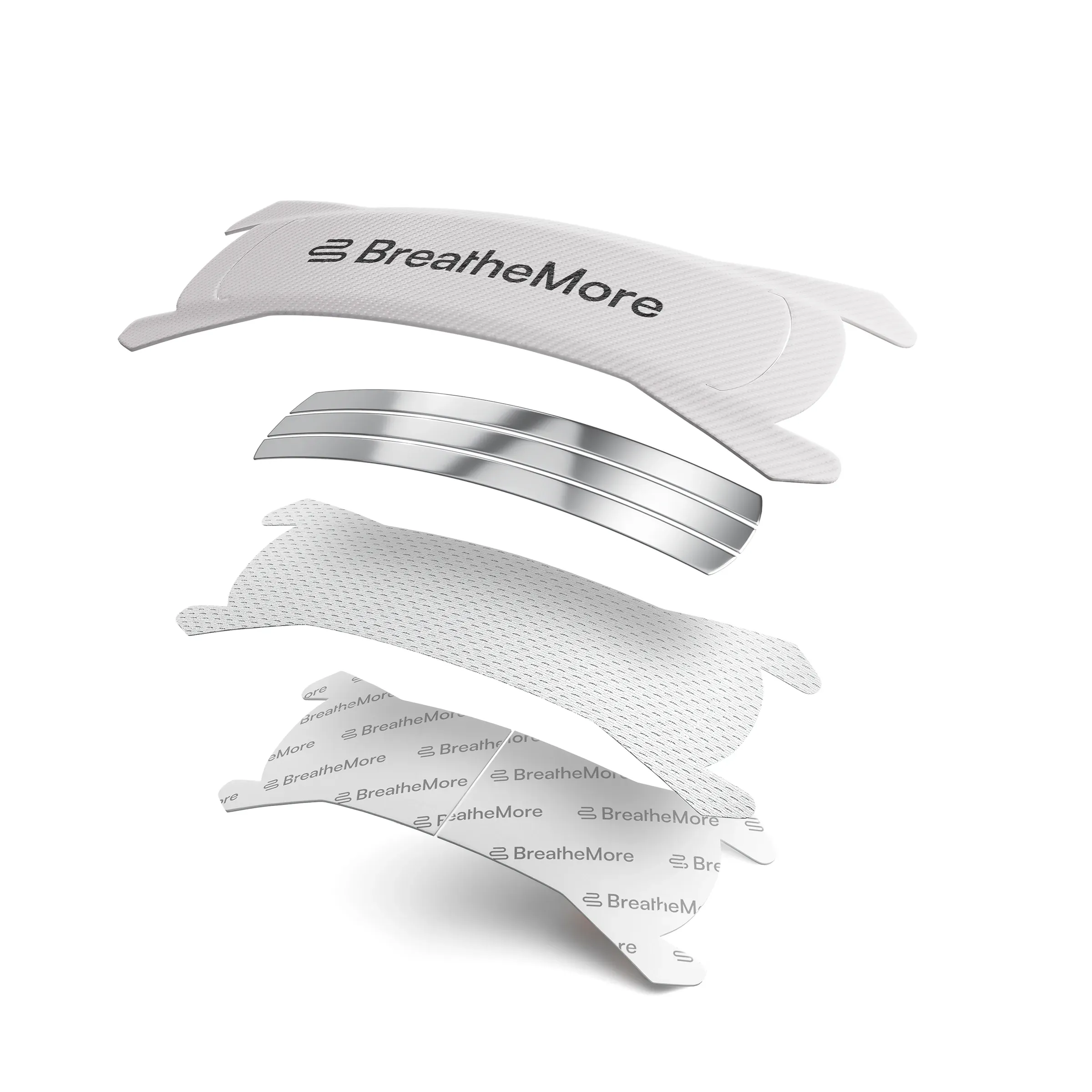 BreatheMore Exploded View Performance White, 3D product rendering