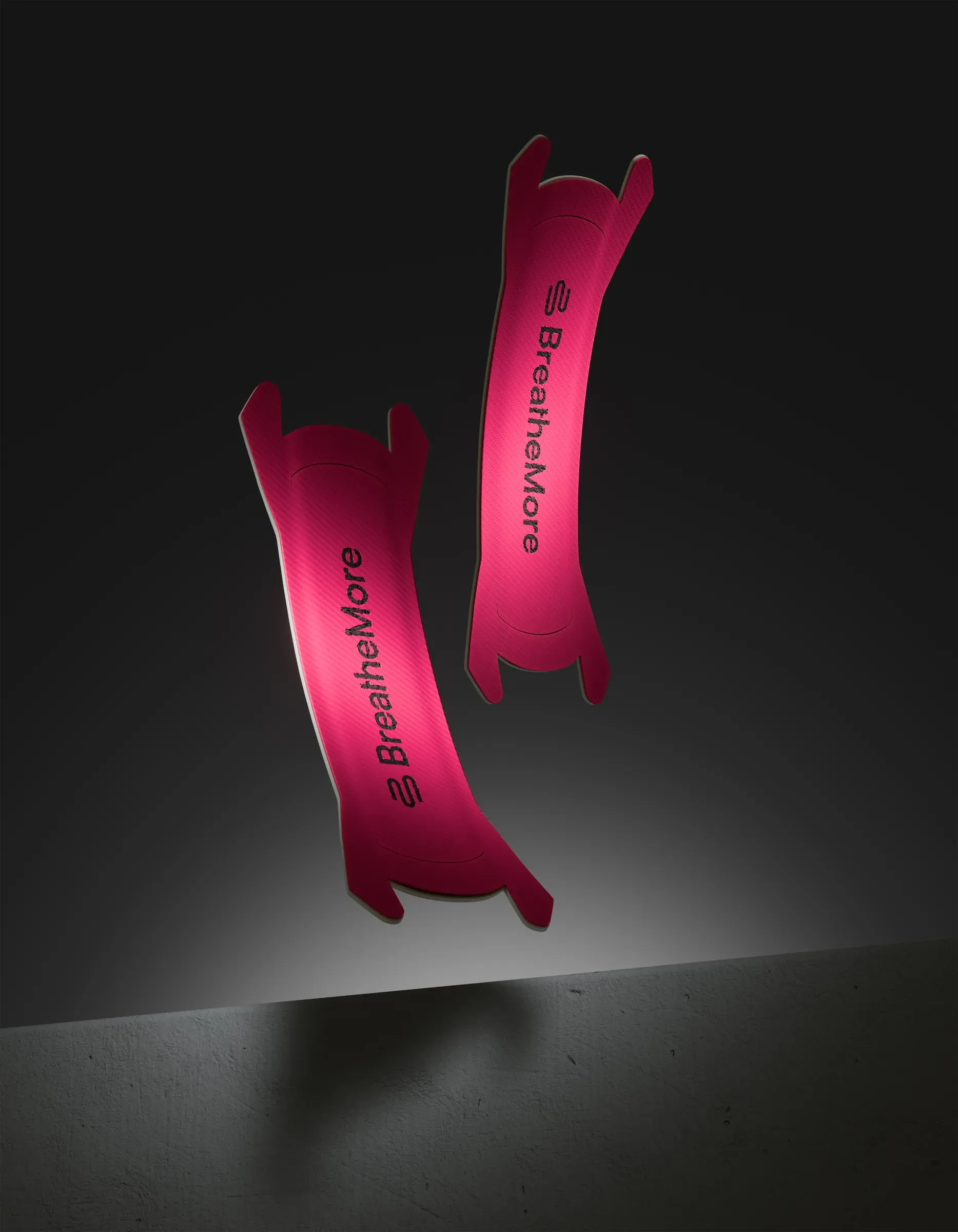 BreatheMore Pink Performance nasal strips, 3D product rendering