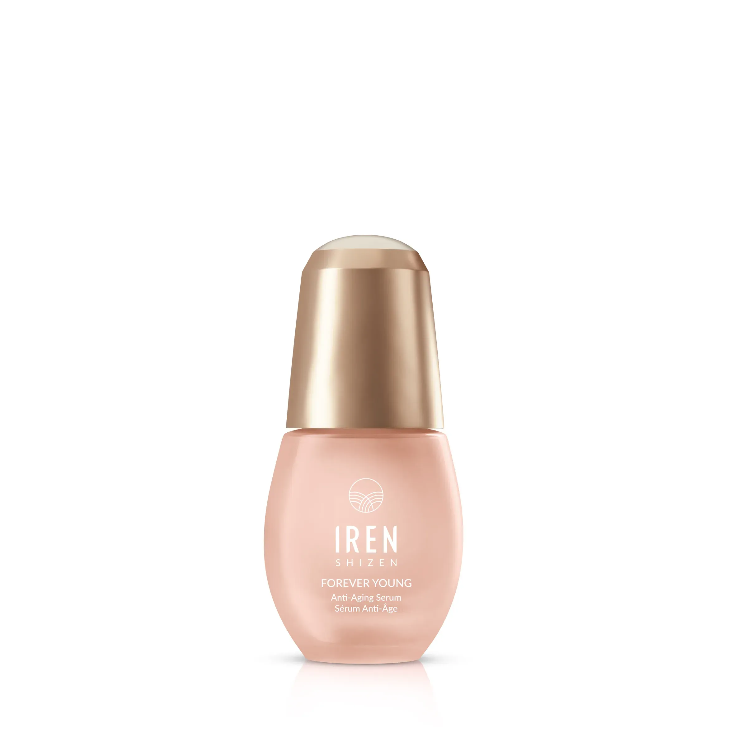 IREN Shizen Forever Young Serums, large bottles, 3D product rendering
