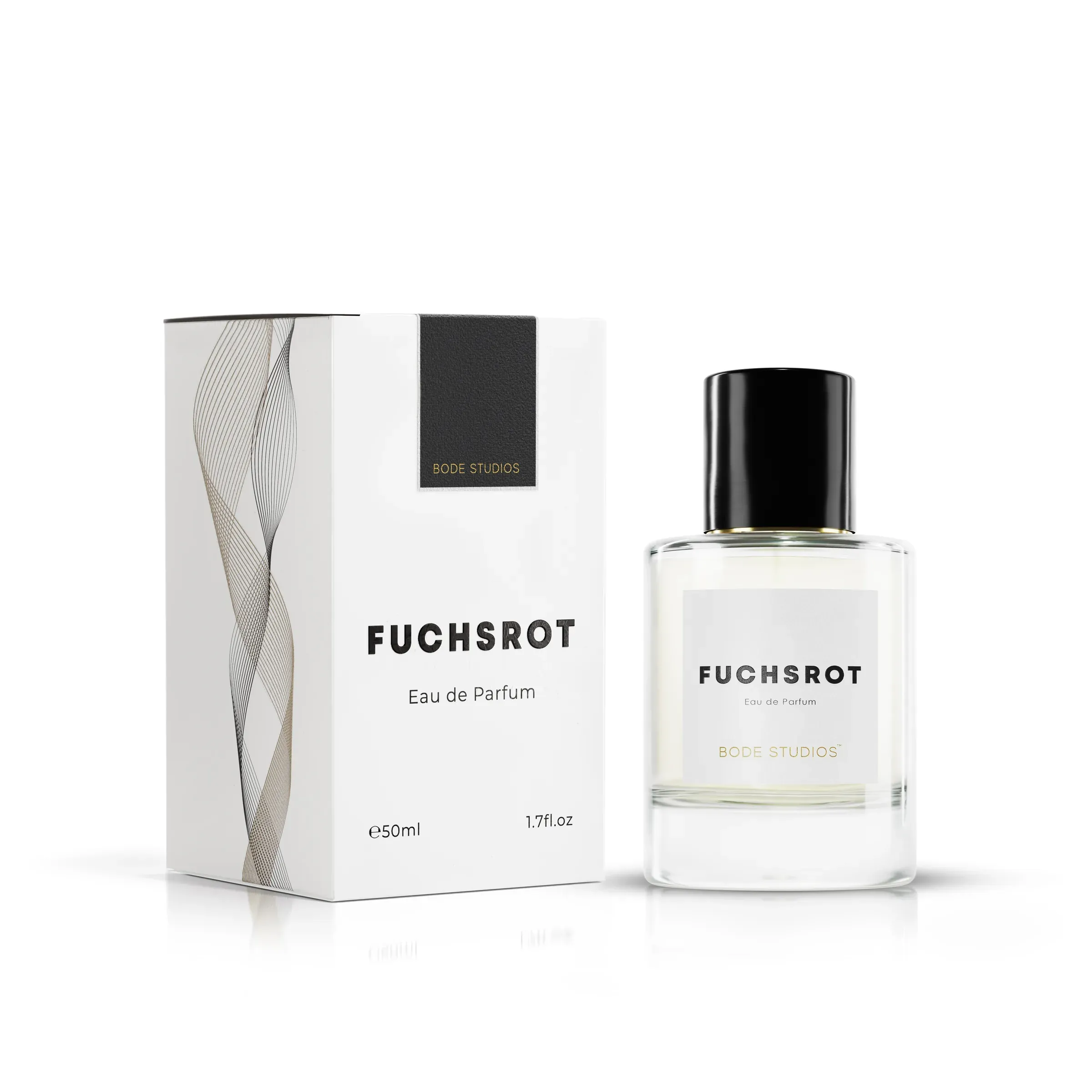BODÉ STUDIOS Fuchsort with Box White Background, 3D product rendering