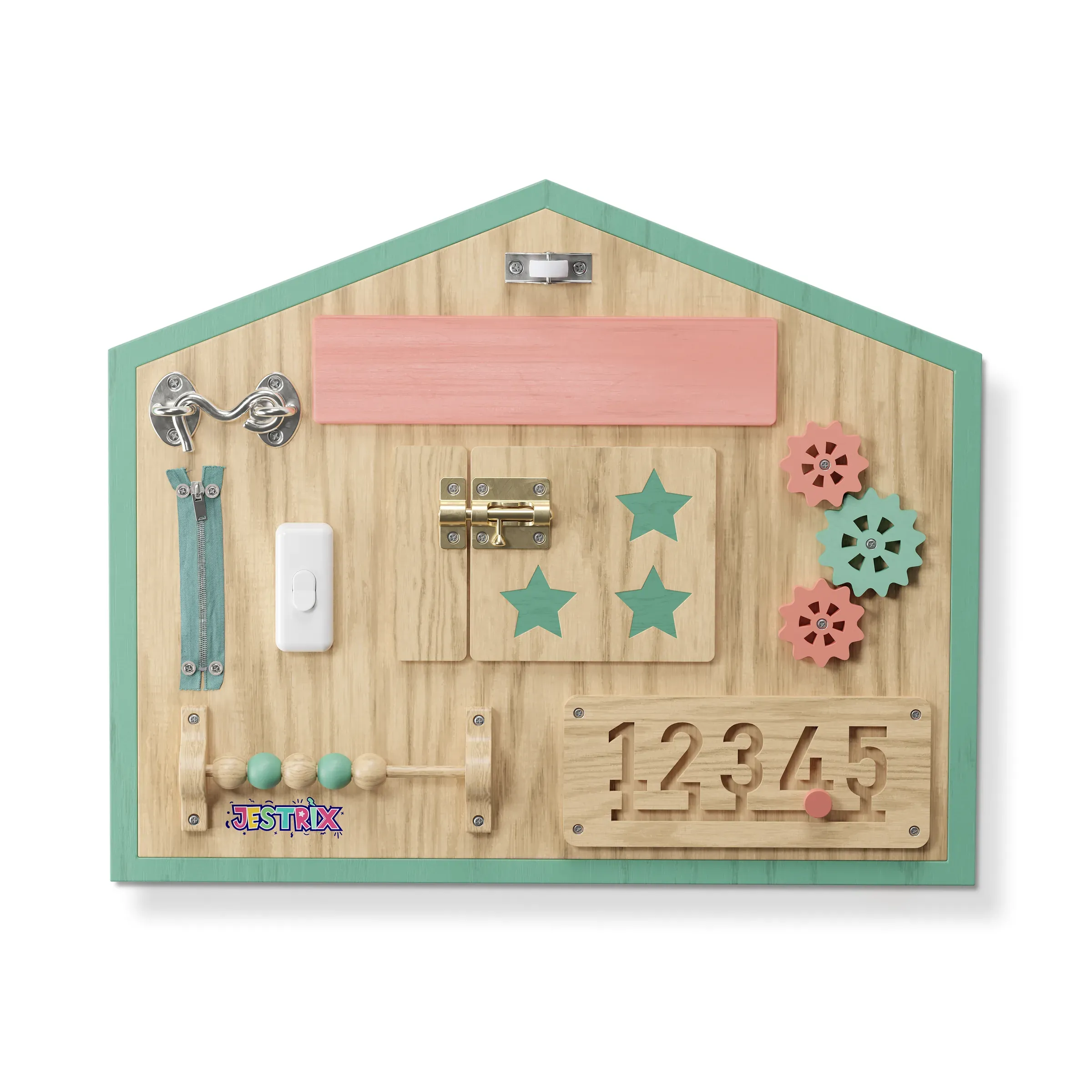 JESTRIX Montessori Board White Background, 3D product rendering