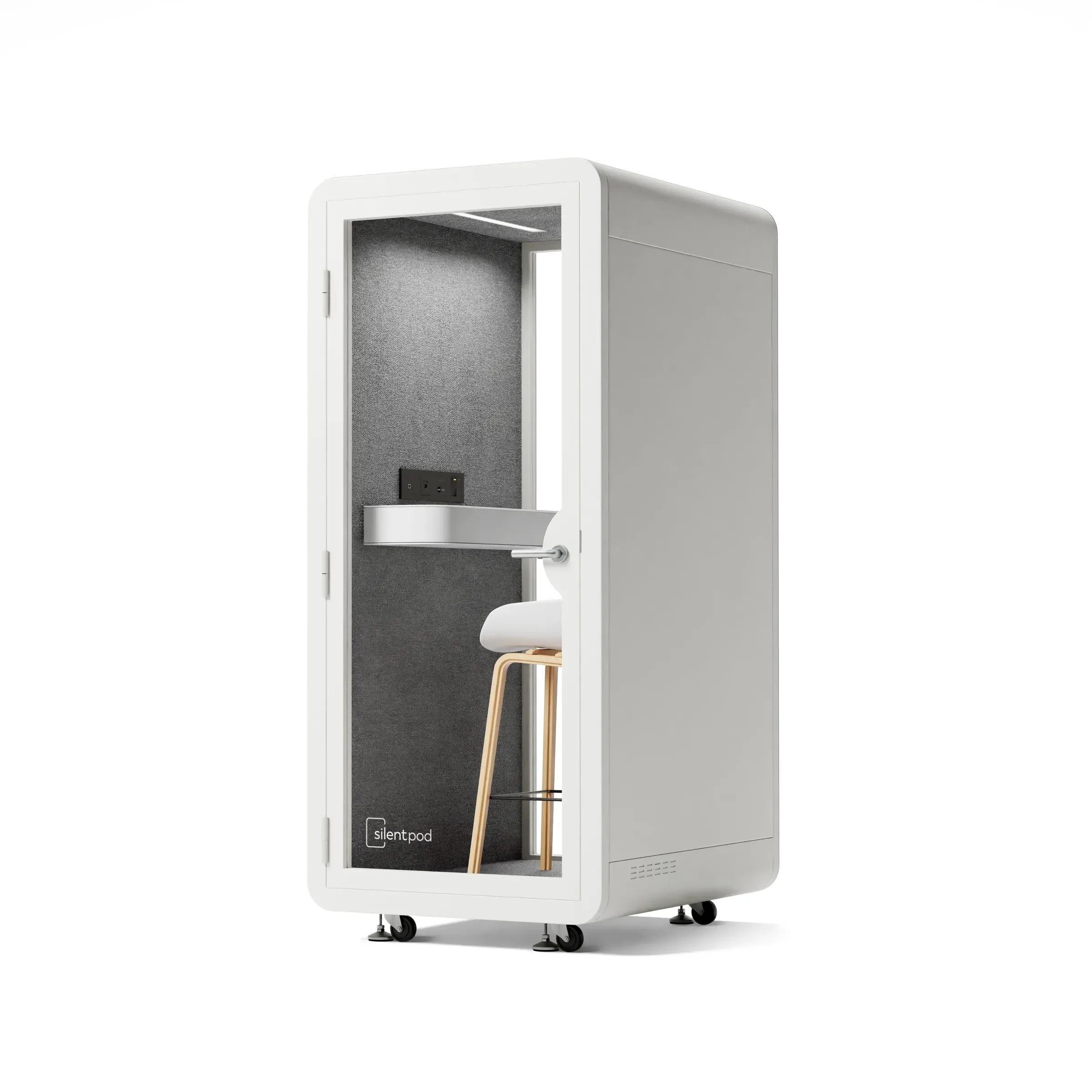 Silent Pod Single Pod Angle 02 White, architectural visualization