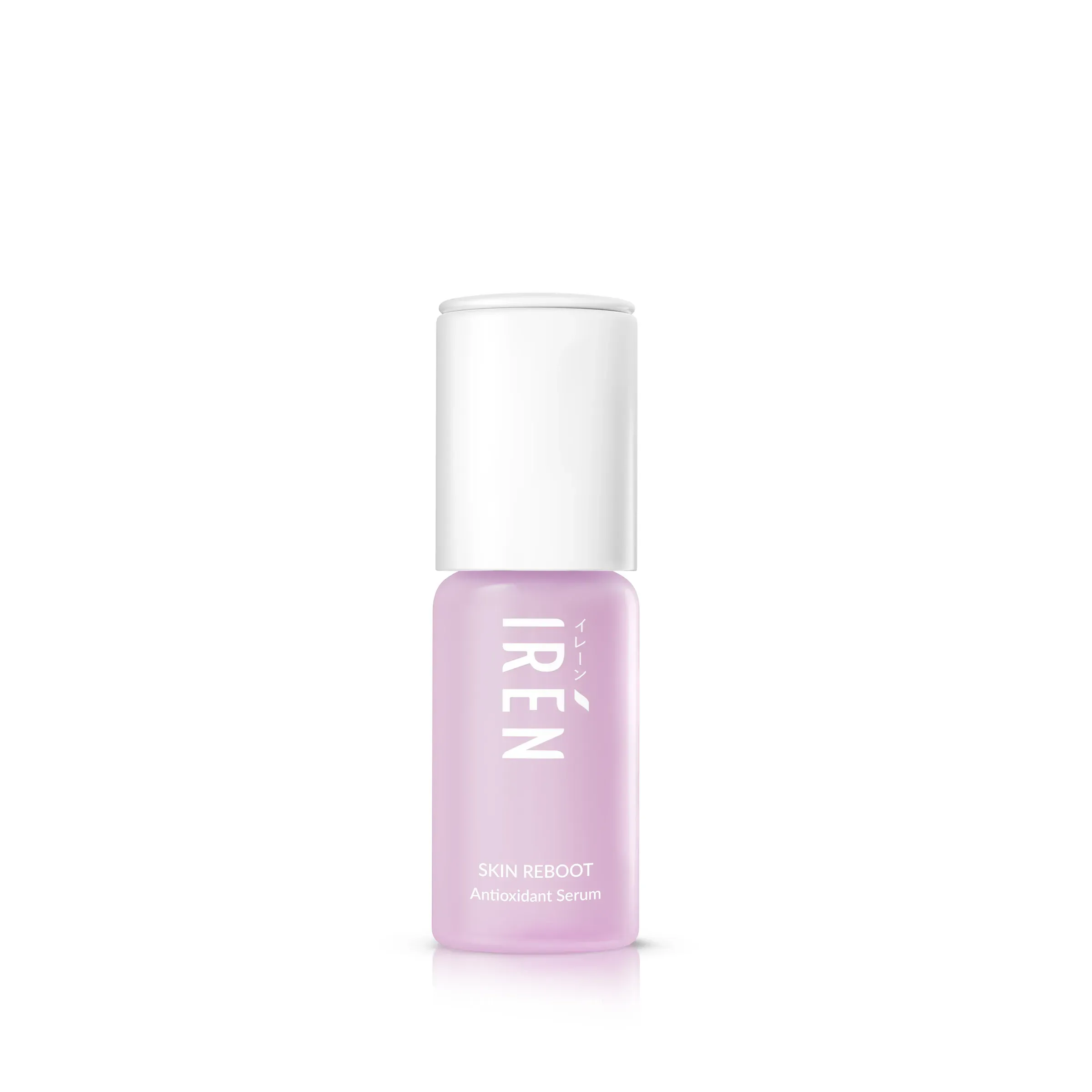 IREN Shizen Skin Reboot Serums, small bottles, 3D product rendering