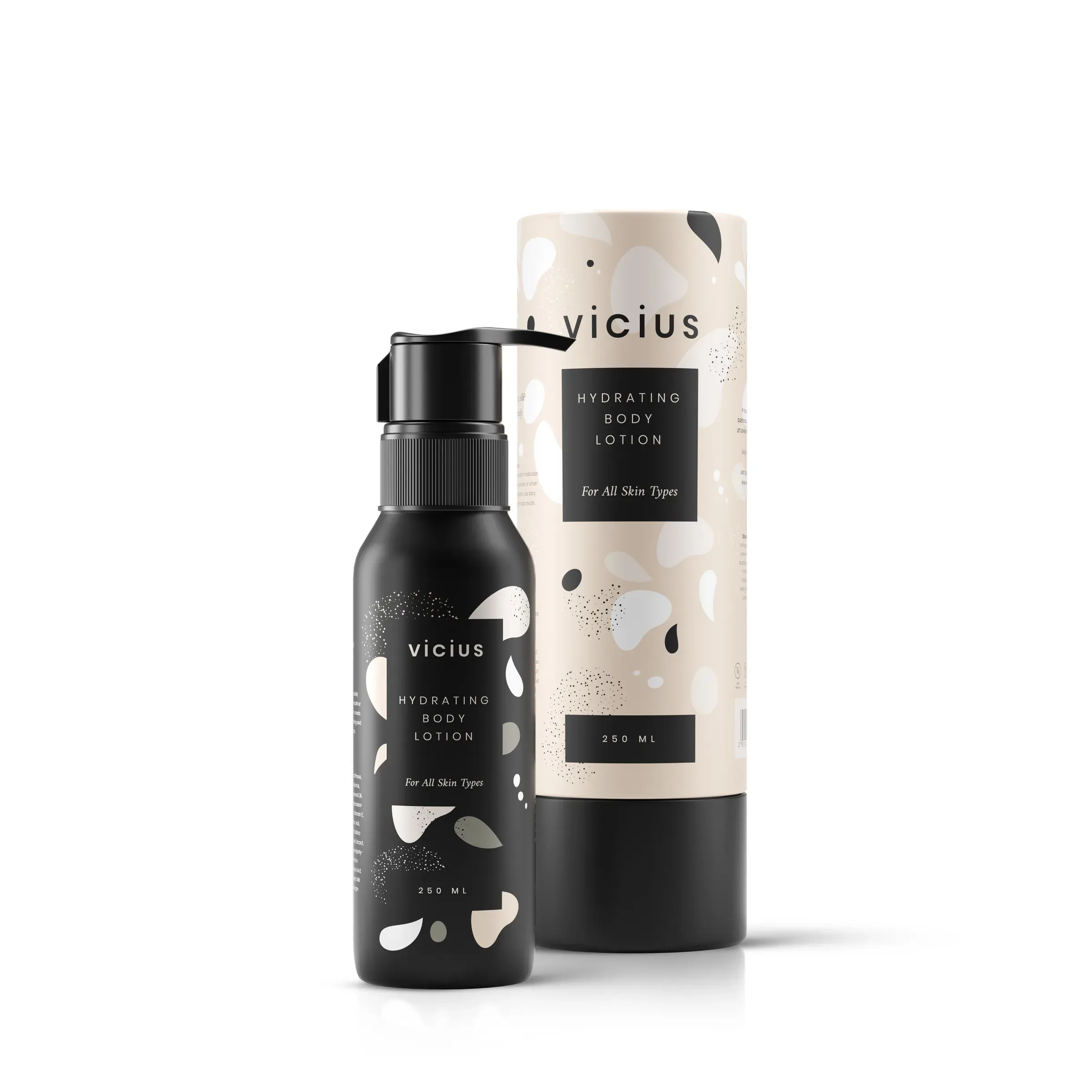 Vicius Body Lotion With Box, 3D product rendering