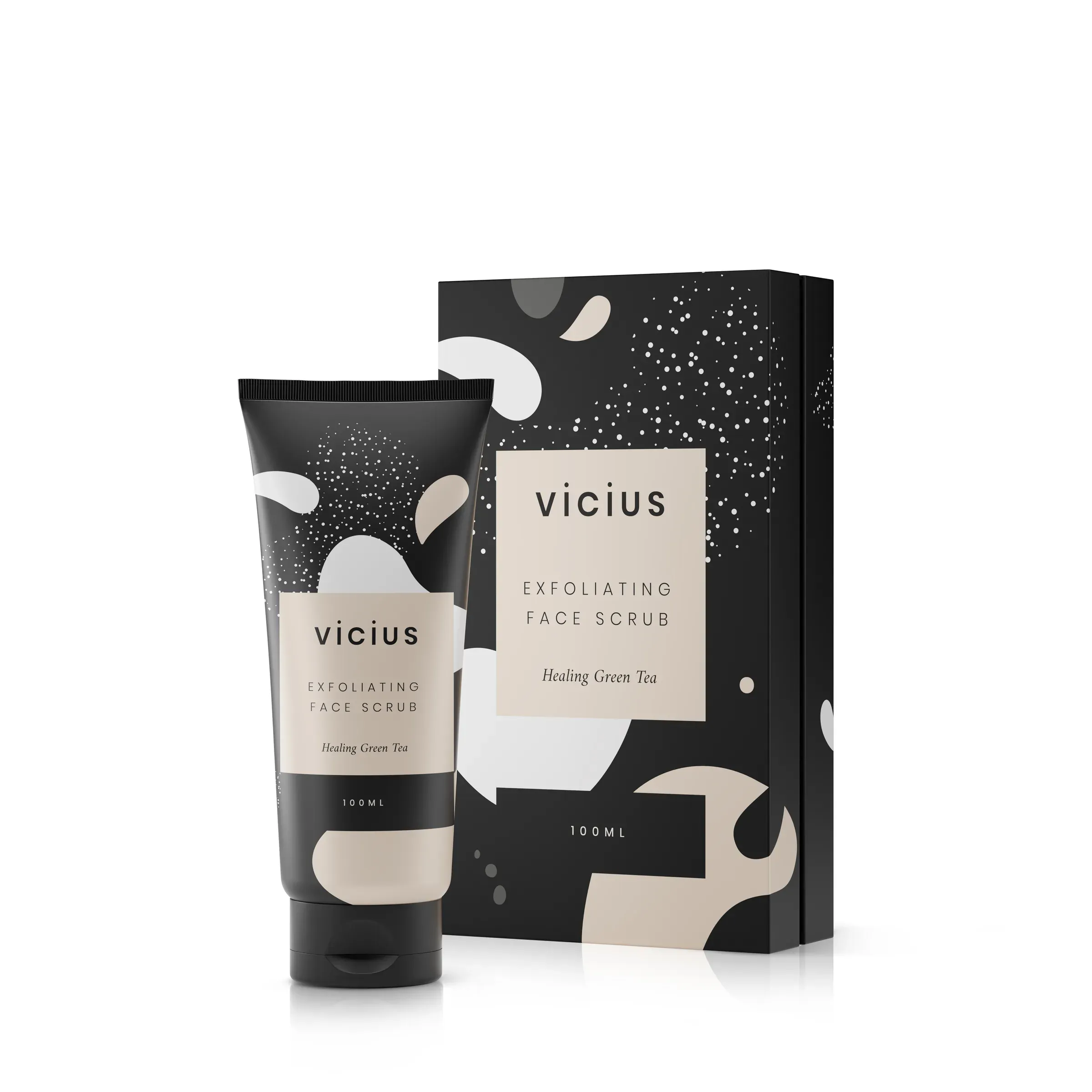 Vicius Face Scrub With Box, 3D product rendering