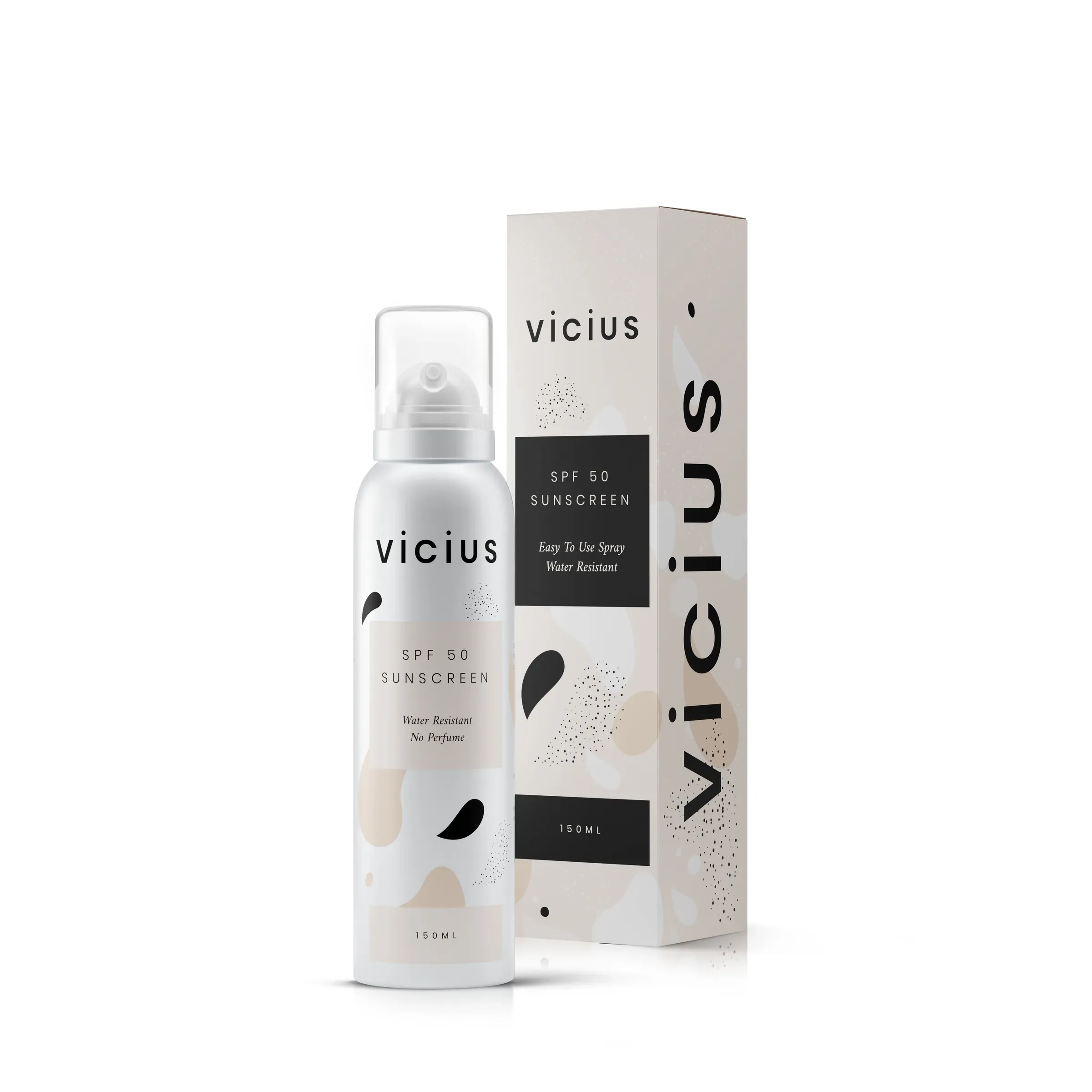 Vicius SunScreen With Box, 3D product rendering