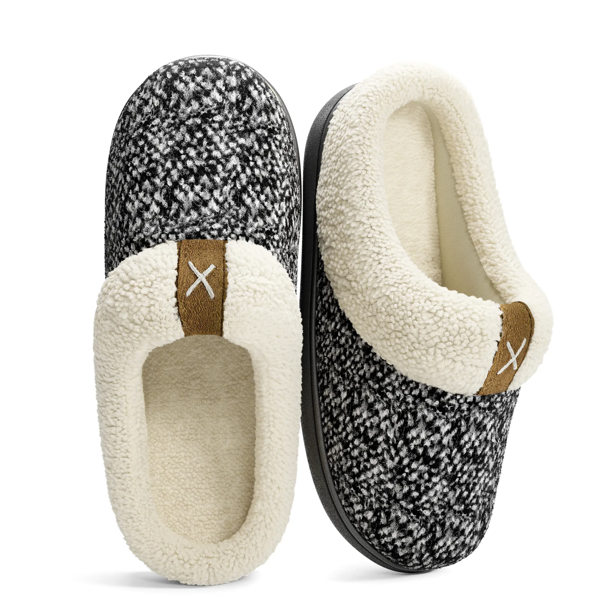 CF Slippers Vrouw zwartgrijs, 3D product rendering